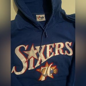 XL 76ers blue retro hoodie